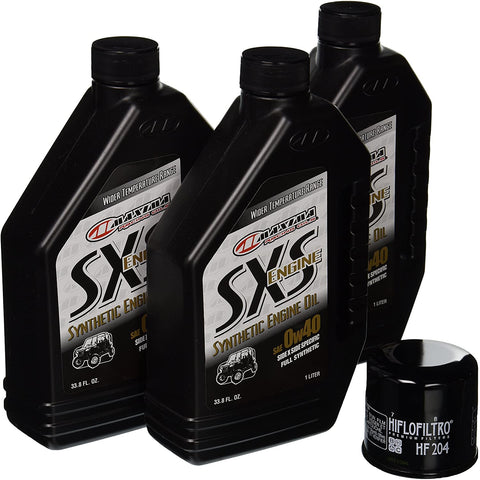 MaximaHiflofiltro SXSSEOCK005 SXS Full Synthetic Side x Side Engine Oil Change Kit for Yamaha Rhino 700, 3 L