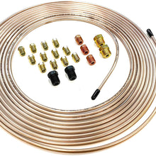 25 Feet of 3/16 Inch (4.75 mm) Copper Nickel Brake Line (.028" Wall Thickness) with Fittings