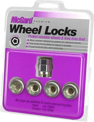 McGard 24013 Cone Seat - Under Hub Cap Wheel Locks (M12 x 1.25 Thread Size) - Set of 4, Silver