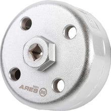 ARES 56041 – Adjustable 3-Jaw Oil Filter Wrench – 2 1/2-Inch to 4 Inch (63mm to 101mm) Capacity – Use with 3/8 or 1/2-Inch Drive Ratchets or 7/8-Inch Wrenches – Carbon Steel Construction