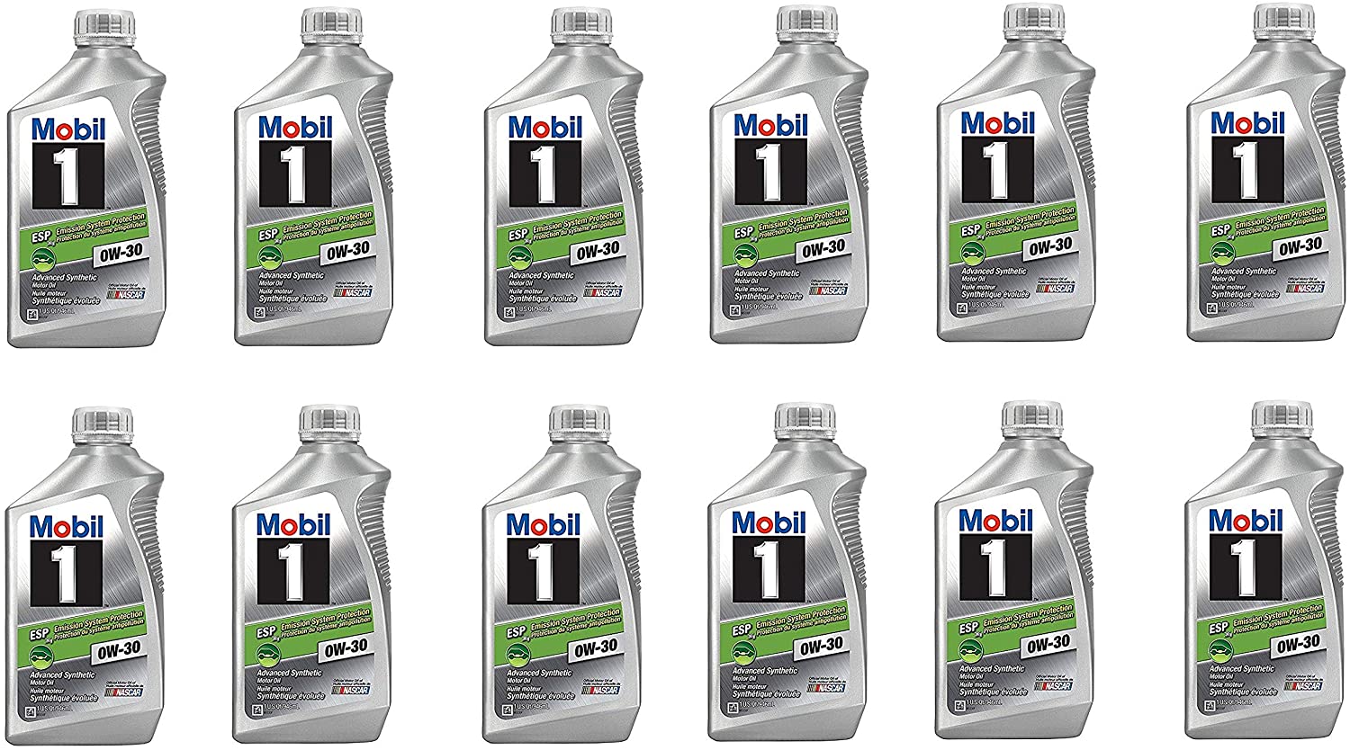 Mobil 1 121218 0W-30 ESP Motor Oil - 1 Quart (12 Pack)