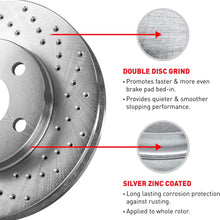 R1 Concepts KEX11082 Eline Series Cross-Drilled Rotors And Ceramic Pads Kit - Front
