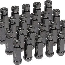Dorman 712-645AXL M14-1.50 Racing Style XL Wheel Nut for Select Models - Black, 24 Pack