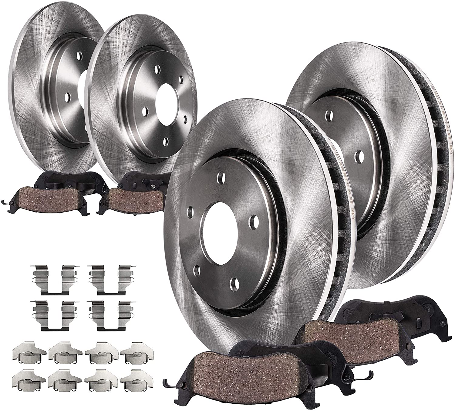 Detroit Axle - 12.01'' FRONT & 11.85'' REAR Brake Rotors & Ceramic Pads w/Hardware fits 2002 2003 2004 2005 Ford Explorer 4-Door Models Only & Mercury Mountaineer