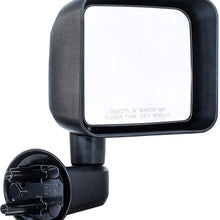 Passenger Side Mirror for Jeep Wrangler (2007 2008 2009 2010 2011 2012 2013 2014 2015 2016 2017) Textured Non-Heated Folding Door Right Rear View Door Replacement Mirror CH1321271