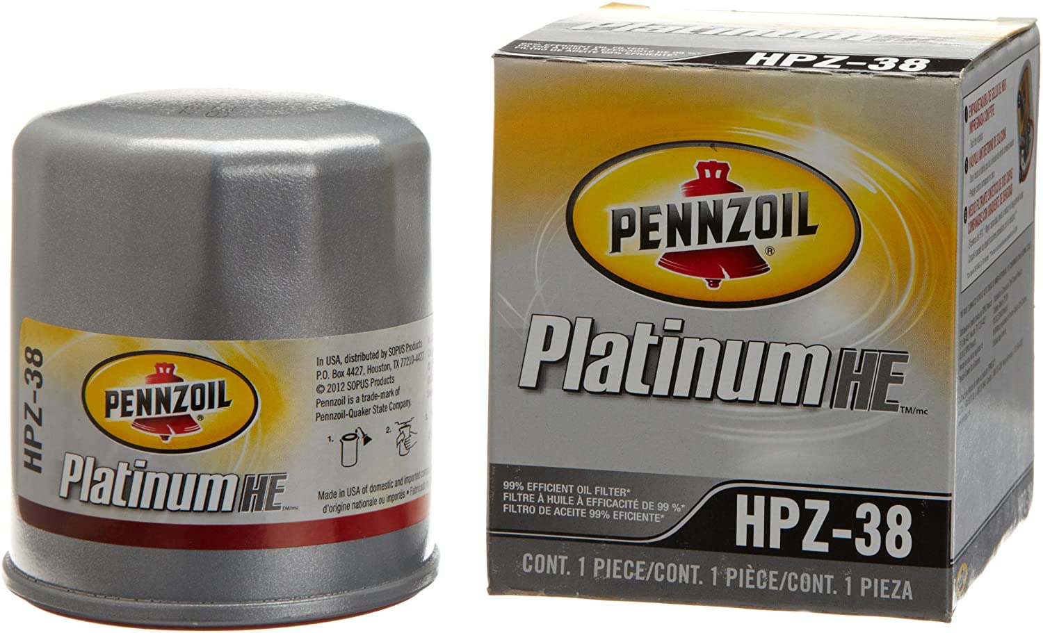 Pennzoil HPZ-38 Platinum Spin-on Oil Filter