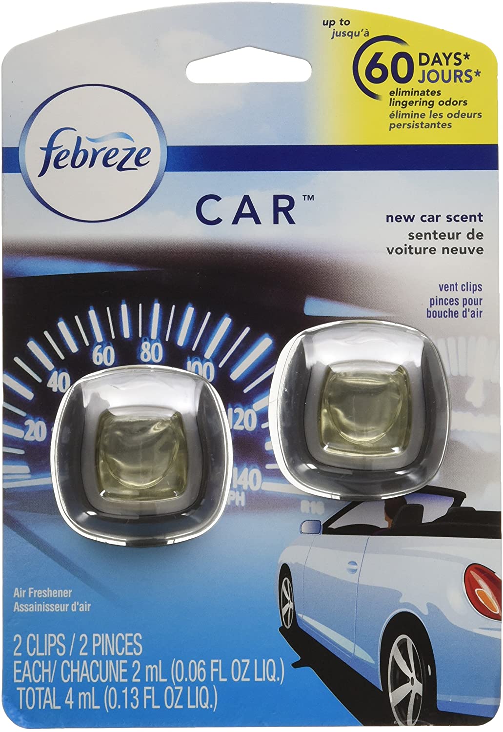 Febreze Air Freshener, Car Vent Clip Air Freshener, New Car Air Freshener, 2 Clips