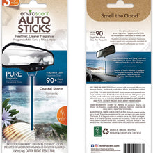 Enviroscent Auto Sticks Value Pack - Solvent-Free Air Freshener Sticks for Your Car - 3 Pack with 9 Sticks (Coastal Storm)
