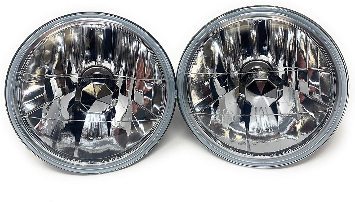 Geniune Glass 7 inch Round Crystal Diamond clear headlights Wrangler LJ H2 Fj JK TJ YJ par56,H6024 H6017 H6014 H6015