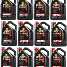 Motul 106377 Set of 12 8100 X-Clean+ 5W-30 Motor Oil 5-Liter Bottles