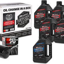 Maxima Racing Oils Black 90-119015B Sportster Synthetic 20W-50 Filter Complete Oil Change Kit, 160. Fluid_Ounces