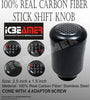 ICBEAMER Racing Style Matte Black Aluminum Carbon Fiber Manual Shifter Gear Shift Knob 5 6 Speeds Pattern Free Return