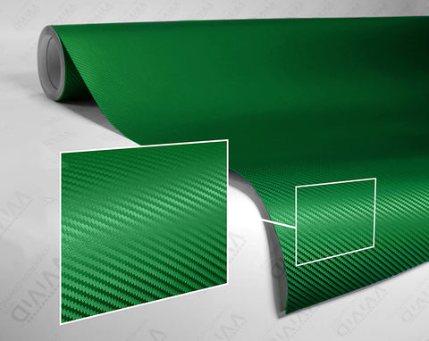 VViViD Dark Green Carbon Fiber Car Wrap Vinyl Roll with Air Release Adhesive Technology (3ft x 5ft)