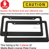 Mega Racer (Set of 2) JDM Style Matte Black License Plate Frame (Front and Rear) Plastic Cover Holder Tag Auto Car Truck SUV RV Van