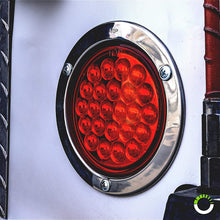 2pc 4" Inch Round LED Trailer Tail Lights [DOT Certified] [Stainless Steel Chrome Bezel] [Connector Plug Included] Stop Brake Lights for Trucks RV Jeep