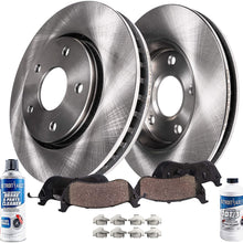 Detroit Axle - 281mm Front Disc Brake Kit Rotors w/Ceramic Pads w/Hardware & Brake Kit Cleaner Replacement for 2001-2007 Town & Country - [01-07 Dodge Caravan] - 01-07 Dodge Grand Caravan