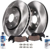 Detroit Axle - Front Disc Brake Kit Rotors w/Ceramic Pads w/Hardware & Cleaner & Fluid Replacement for Matrix Corolla Vibe