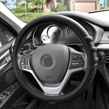 FH Group FH3003BLACK Black Steering Wheel Cover (Silicone W. Grip & Pattern Massaging grip Black Color-Fit Most Car Truck Suv or Van)