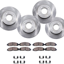 Detroit Axle - All (4) Front and Rear Disc Brake Kit Rotors w/Ceramic Pads w/Hardware for 1993 1994 1995 1996 1997 1998 1999 2001 Nissan Altima - [1999-2001 G20]