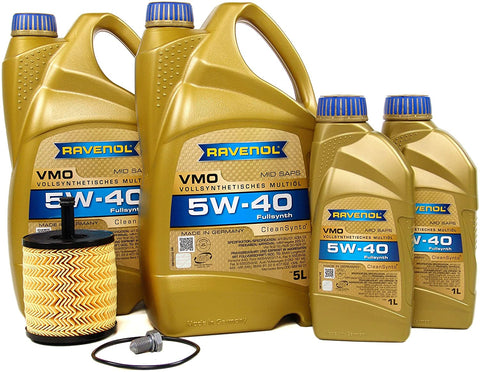 Blau J1A5006 Motor Oil Change Kit - Compatible with 2004 VW Touareg w/ 10 Cylinder 5.0L TDI Diesel Engine