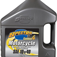 Spectro Golden 4 Synthetic Petroleum Blend Motorcycle Engine Lubricant 10w40 Oil - 4 Liters