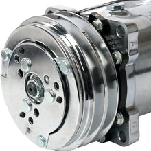 YaeTek New Premium Quality A/C Air Conditioning Compressor 12V/V-Belt Pulley for Sanden 508 Style Chrome Compatible w/R-12 and R134A