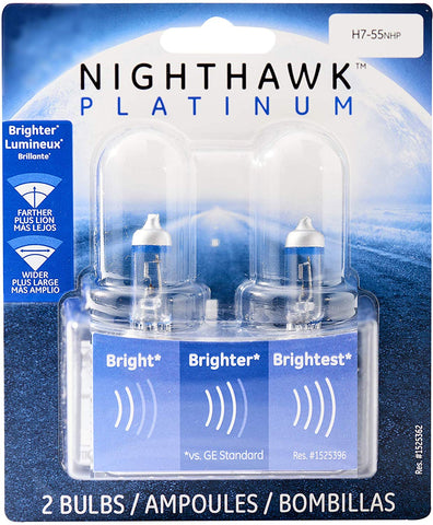 GE Lighting H7-55NHP/BP2 Nighthawk Platinum Replacement Bulb, 2-Pack