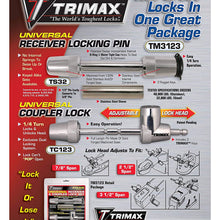 Trimax 2- T3'S - 5/8" Reciever & (1) Tmc10 Span Coupler Lock, with Flat Keys TMC3310, Clam Packaging
