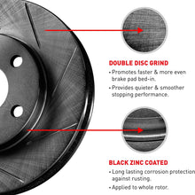 For 2016-2017 Hyundai Tucson Rear Black Slotted Brake Rotors+Ceramic Brake Pads