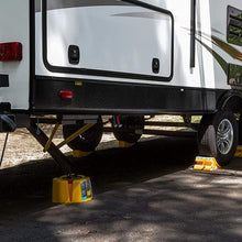 Camco RV Curved Chock-Easy Drive-on Leveler Adds Up to 4" in Height-for Use with Trailers Up to 30,000 lbs, 2 Pack, 21021