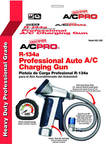 InterDynamics Certified AC Pro Car Air Conditioner R134A Refrigerant Charging Gun, Includes Measuring Dial, Low Side Port, QC-2HD