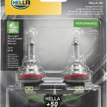 HELLA H11P50TB + 50% + +50 Performance H11 Bulbs, 12V, 55W 2 Pack