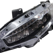 Headlight Assembly Compatible with 2016-2019 Honda Civic LED Composite Clear Lens With bulb(s) Driver Side