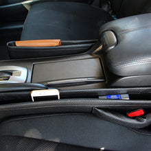 iJDMTOY (2) Black Leather Extra Long Car Side Pocket Organizers, Seat Catcher Holders Compatible With Key, Wallet, Phone, Sunglasses, etc