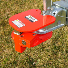 Equipment Lock BRHL - Steel Ball and Ring Hitch Lock - Durable, Secure Trailer Hitch Lock - Trailer Accessories - Electro-Plated and Powder Coated Finish - Red