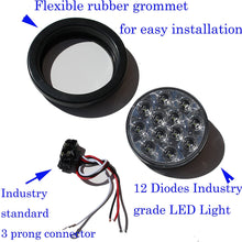 2 Red + 2 White 4" Round Led Stop Turn Tail Back-up Reverse Fog Lights Include Lights Grommet Plug for Truck Trailer RV - WE PAY YOUR SALES TAX