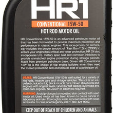 Lunati DRV02107 15W-50 Driven HR-1 High Zinc Hot Rod Oil for Flat Tappet Camshaft, 1 Quart, 12 Pack