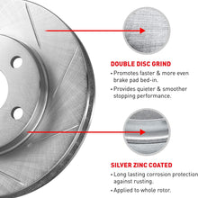 For 2016-2017 Hyundai Tucson Rear eLine Slotted Brake Rotors+Ceramic Brake Pads
