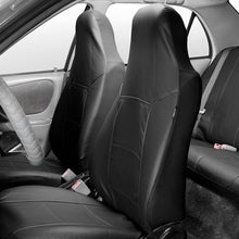 TLH Royal Leather Seat Covers Front Set, Airbag Compatible, Beige Black Color-Universal Fit for Cars, Auto, Trucks, SUV