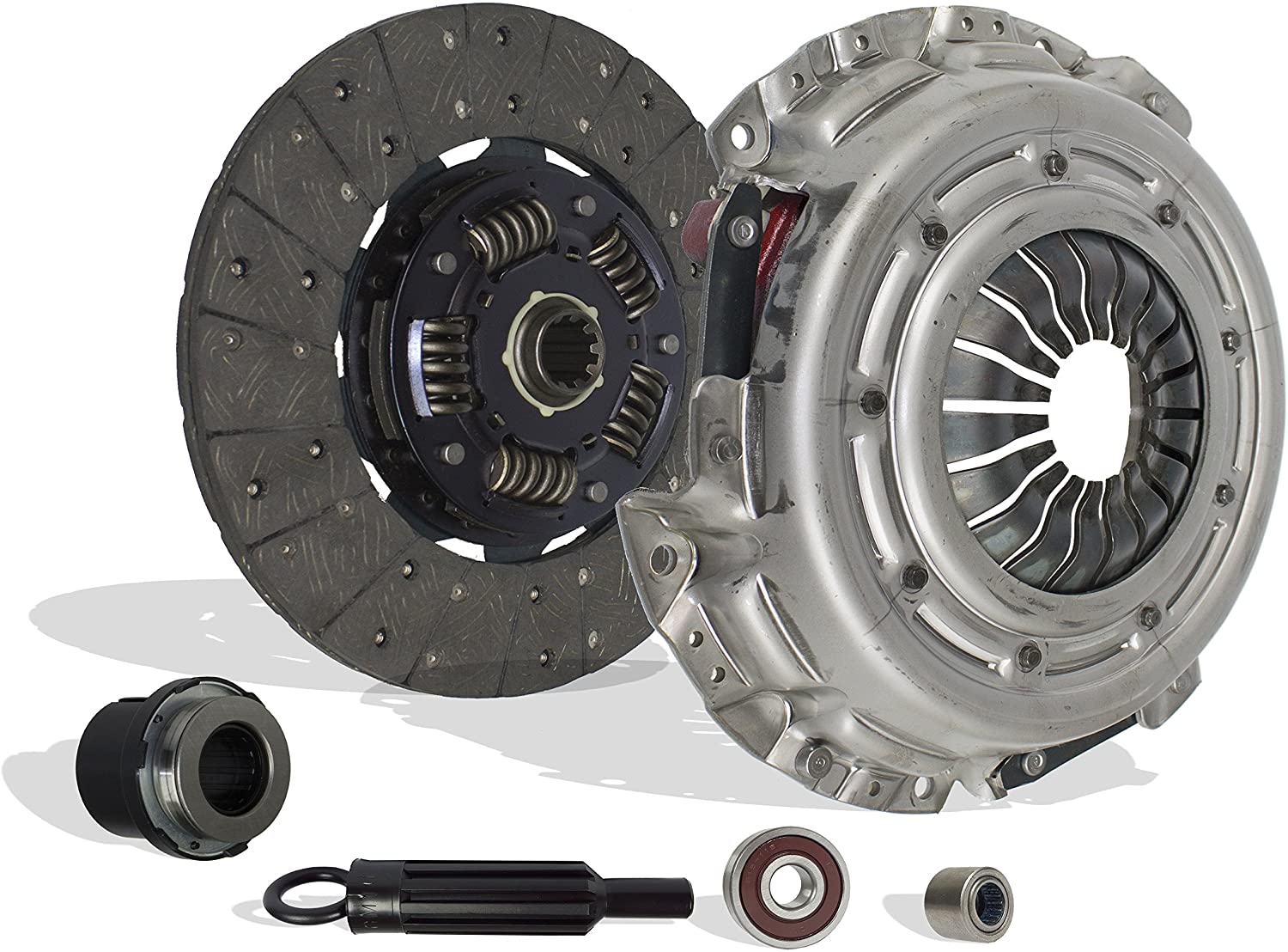 Clutch Kit Compatible With Silverado Express Savana 1500 Sierra 1500 Base SL LS LT SLT SLE WT 1999-2002 4.3L V6 GAS OHV Naturally Aspirated (OD: 11; Spline: 1-1/8; Teeth: 10T; VIN: W, MFI; 04-090)