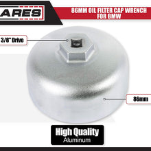 ARES 56041 – Adjustable 3-Jaw Oil Filter Wrench – 2 1/2-Inch to 4 Inch (63mm to 101mm) Capacity – Use with 3/8 or 1/2-Inch Drive Ratchets or 7/8-Inch Wrenches – Carbon Steel Construction