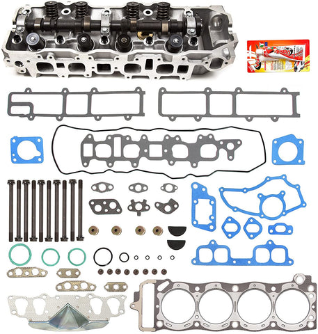 Compatible With 85-95 Toyota 22R 22RE 22REC 2.4 SOHC 8V Complete Cylinder Head Gasket w/Head Gasket Set Head Bolts
