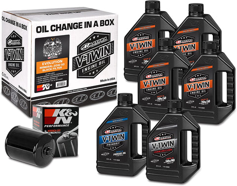 Maxima Racing Oils Black 90-069016B Evolution Mineral 20W-50 Filter Complete Oil Change Kit, 192. Fluid_Ounces