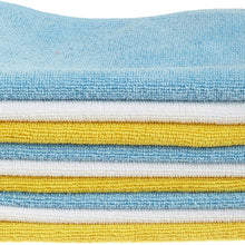 AmazonBasics Blue, White, and Yellow Microfiber Cleaning Cloth - Pack of 24