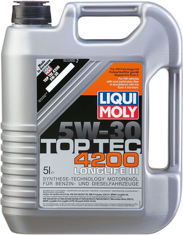 Liqui Moly (2011) Top Tec 4200 5W-30 Synthetic Motor Oil - 5 Liter Jug