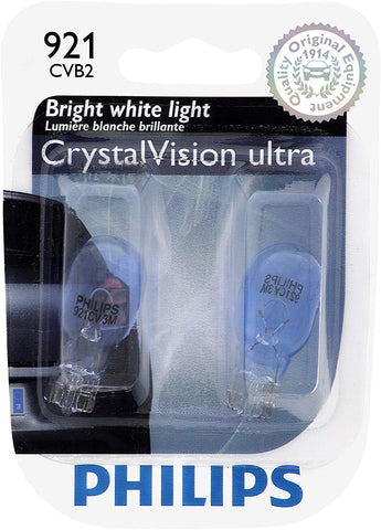 PHILIPS 921CVB2 CrystalVision Ultra Miniature Bulb, 2 Pack