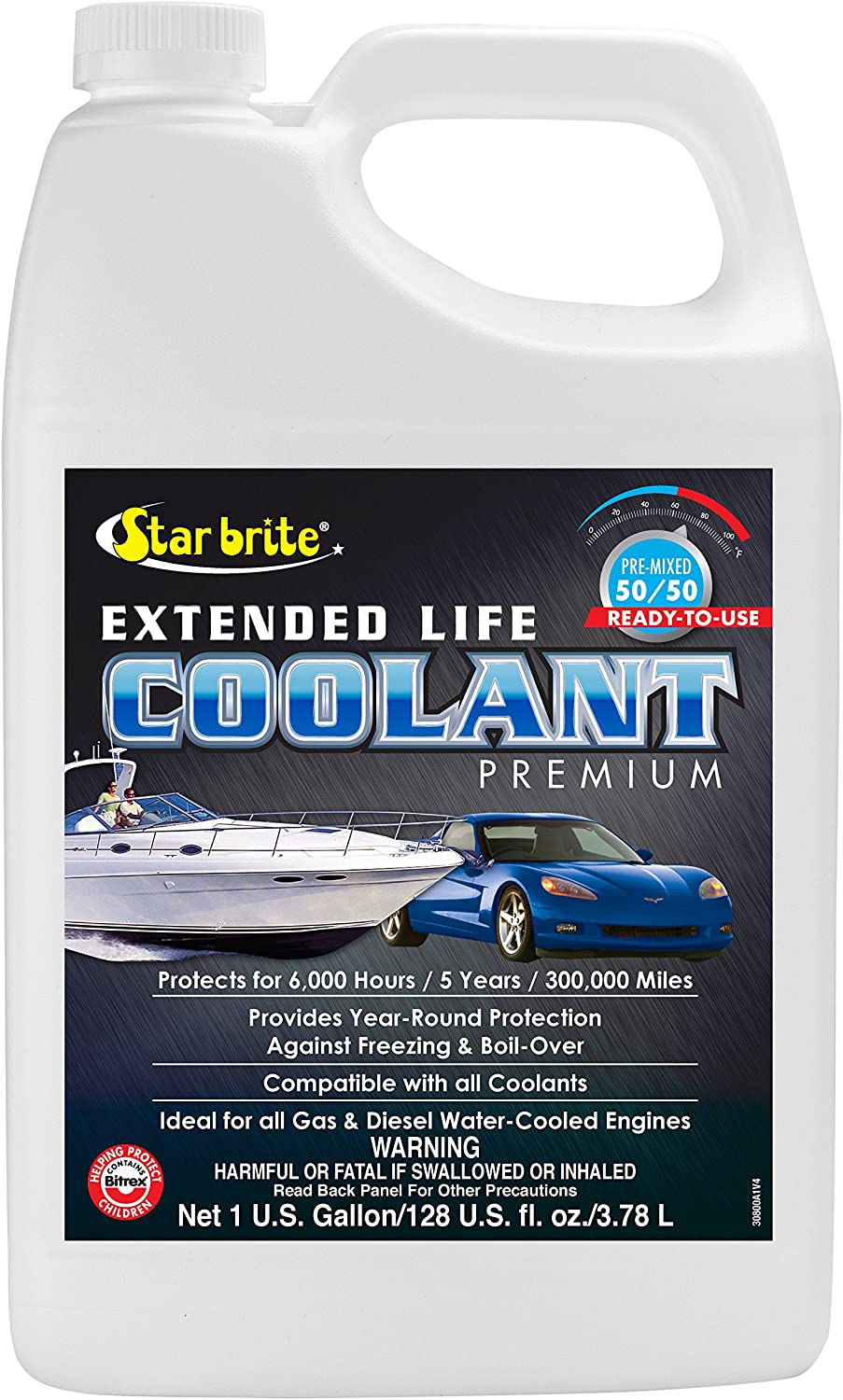 STAR BRITE 30800 150,000 Mile Antifreeze Coolant - 50/50 Ready-to-Use - 1 gal