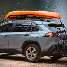 HYPERAX Steel Cargo Roof Rack Kayak Carrier - 50 x 37.5 x 6.5” | 200lb Max Load | Cargo Net, Wind Fairing, and Lock for Roof Bar Included - Heavy Duty Rooftop Cargo Basket (Medium)