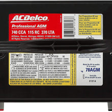 ACDelco 78AGM Professional AGM Automotive BCI Group 78 Battery