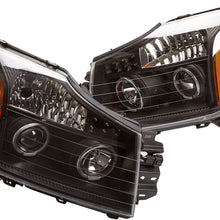 Spyder Auto (PRO-JH-NTI04-LED-BK) Nissan Titan/Armada Black Halogen LED Projector Headlight - Pair (Black)